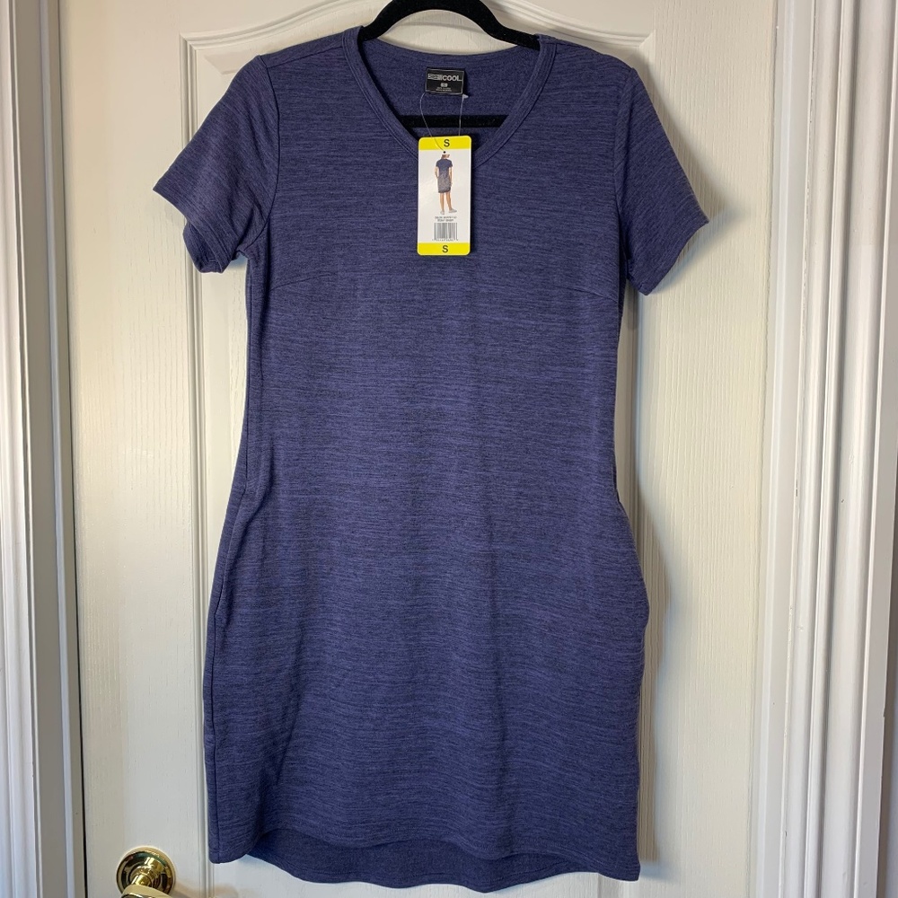 32 Degrees COOL Blue Comfort T-Shirt Dress‎ Small NWT | Travel Sport Casual Soft
